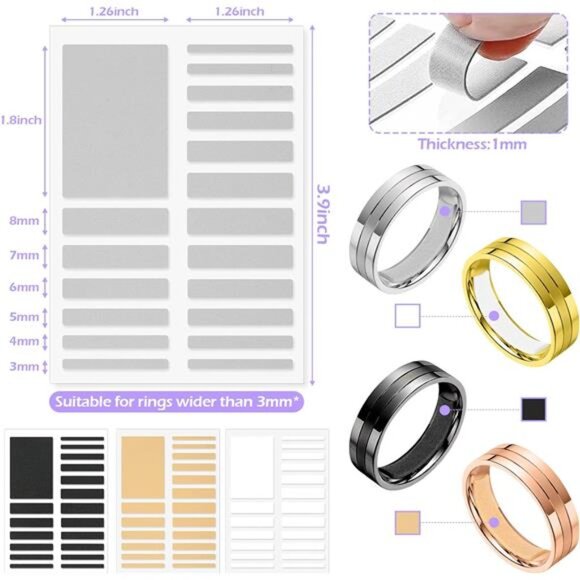 114 Pcs Ring Sizer Adjuster for Loose Rings with Ring Size Measuring Tool - Picture 4 of 8